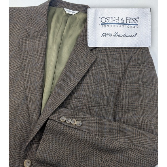 Joseph & Feiss Other - Joseph Feiss  Blazer Coat Sport Suit Jacket Lambswool Houndstooth Plaid 48L 50"